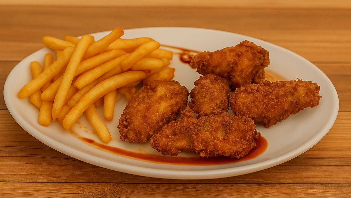 Chicken Wings with Fries
